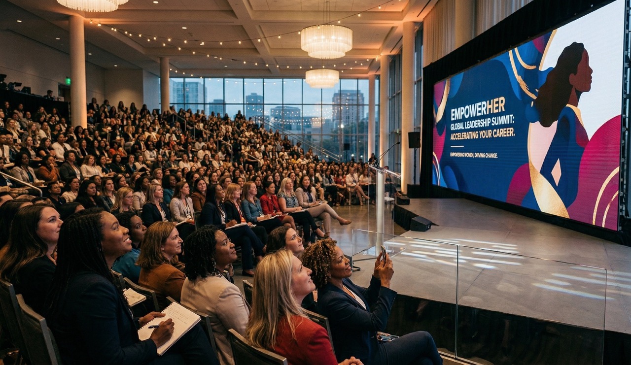Corporate conference audience
