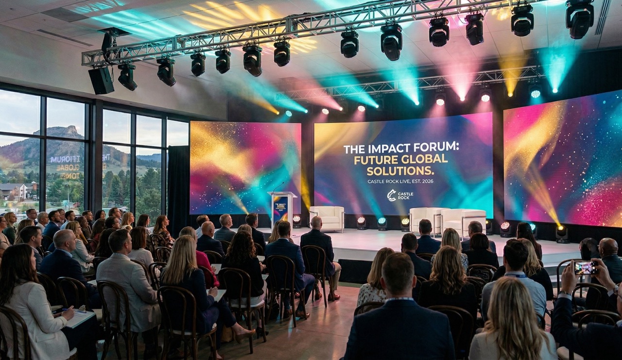 Daniela Paz speaking in person at a live event